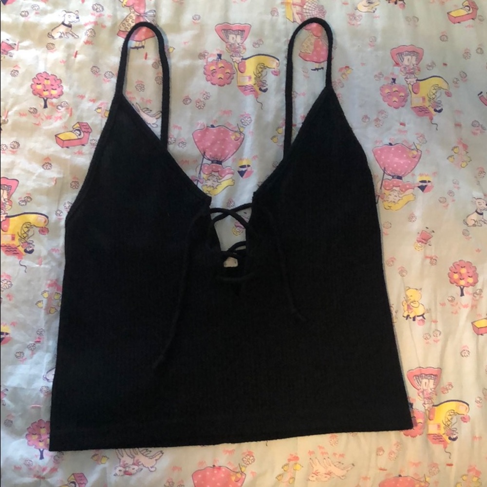 Sheer tie up crop top